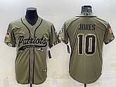 Men's New England Patriots #10 Mac Jones Olive 2022 Salute to Service Cool Base Stitched Baseball Jersey,baseball caps,new era cap wholesale,wholesale hats